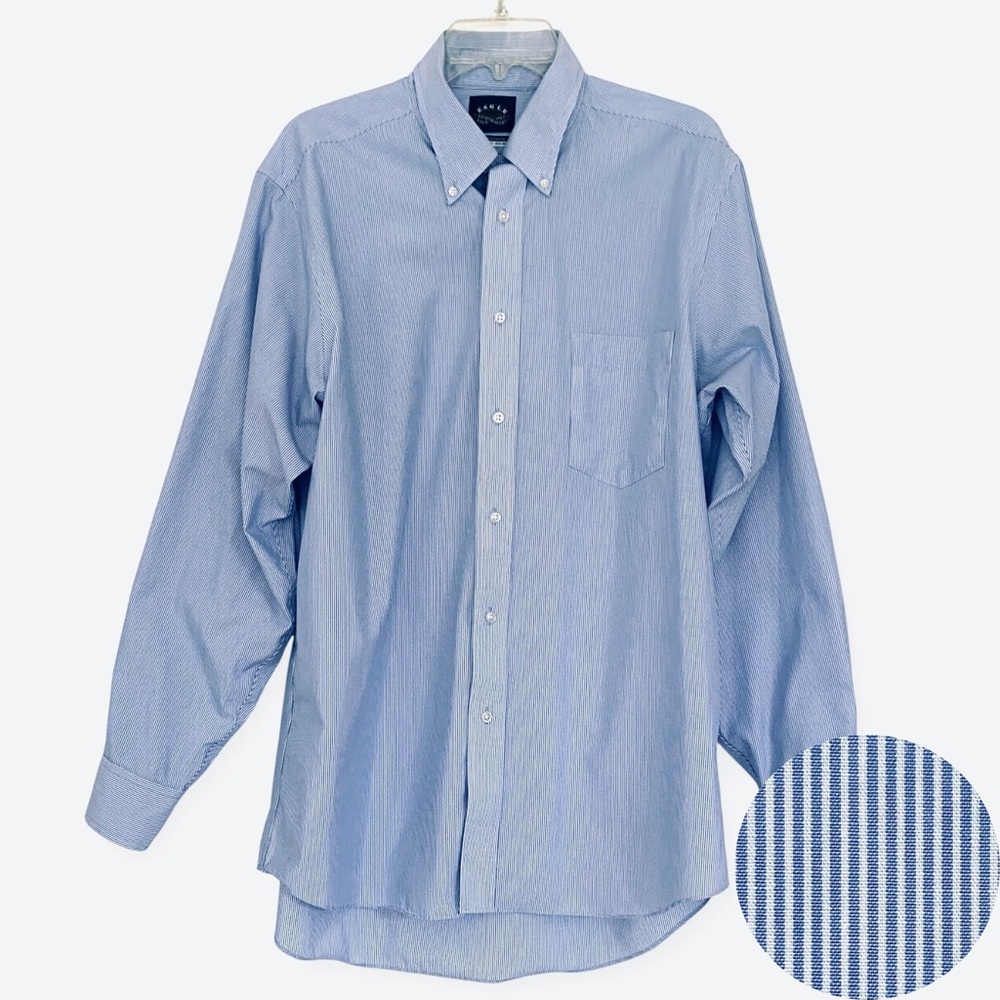 Eagle Shirtmakers Stretch Collar Regular Fit Non-Iron Shirt, Size 16.5 34/35